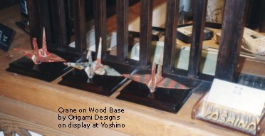 Only the best most impressive papers are used to fold our cranes on bases.  Ideal for the office of executive desk!
