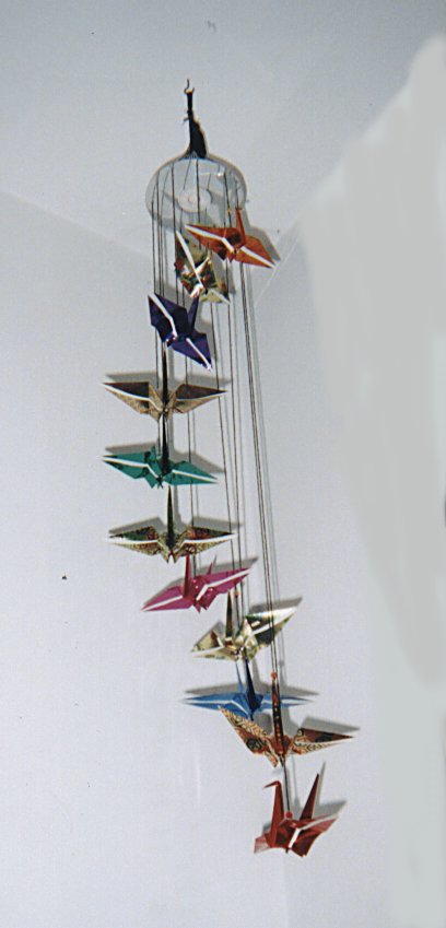 Our special this month!  $50 for this incredible, shiny, foil cascade of cranes from CD!