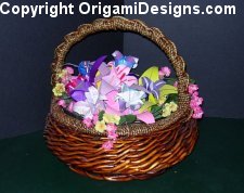 Bright spring colors in this basket bouquet