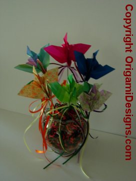 Popular are crane peace bouquets